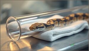 using snake tubes and soft towels using snake tubes and soft towels