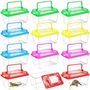 12Pcs Plastic Reptile Terrariums Carrier B0D69W8X4N