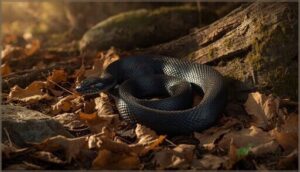 black rat snake (pantherophis obsoletus) black rat snake (pantherophis obsoletus)