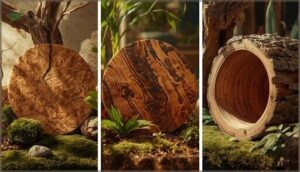 common natural hide materials (cork, wood, logs) common natural hide materials (cork, wood, logs)