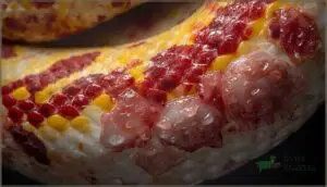 discoloration, blistering, or swelling discoloration, blistering, or swelling