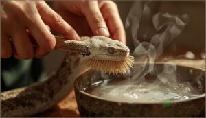 gentle brushing and manual assistance gentle brushing and manual assistance