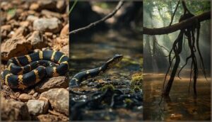 habitats and behaviors of black and yellow snakes habitats and behaviors of black and yellow snakes