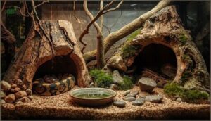 hides, water dish, and enrichment hides, water dish, and enrichment