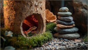 natural hides (cork bark, rocks) natural hides (cork bark, rocks)