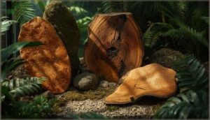 natural options: wood, cork, and log hides natural options: wood, cork, and log hides