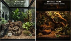 poor hide placement in the enclosure poor hide placement in the enclosure