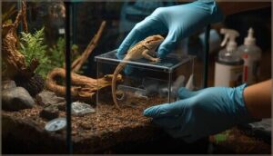 preparing the enclosure and removing the reptile preparing the enclosure and removing the reptile