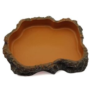 Reptile Water Dish,Resin Reptile Rock B0BWMJ4P78