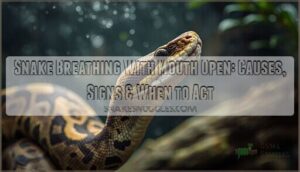 snake breathing with mouth open