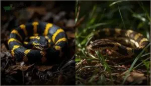 venomous vs. non-venomous black and yellow snakes venomous vs. non-venomous black and yellow snakes
