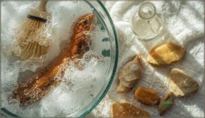 washing with soap or vinegar solutions washing with soap or vinegar solutions