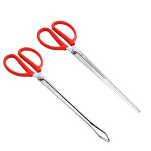 2PCS Reptile Feeding Tongs, Extended B0D29DKYBF