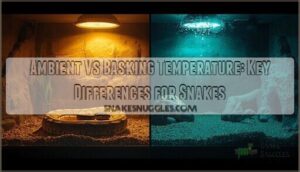 difference between ambient and basking temperature