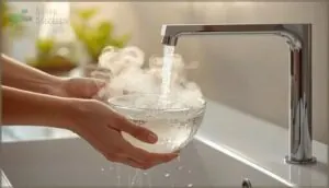empty and rinse with hot water empty and rinse with hot water