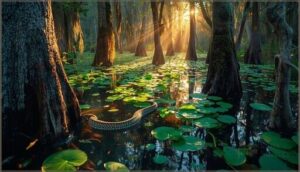 freshwater environments (rivers, lakes, swamps) freshwater environments (rivers, lakes, swamps)