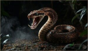 hissing, open mouth, and body flattening hissing, open mouth, and body flattening