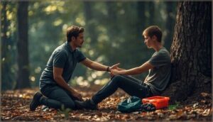 keep the victim calm and still keep the victim calm and still