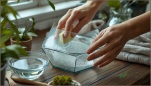 preparing and cleaning the container preparing and cleaning the container