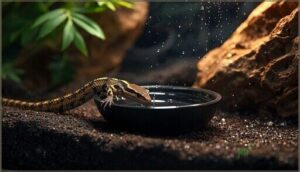 proper water dish placement in the enclosure proper water dish placement in the enclosure