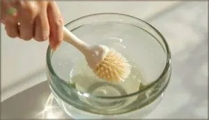 scrub with soft-bristled brush scrub with soft-bristled brush