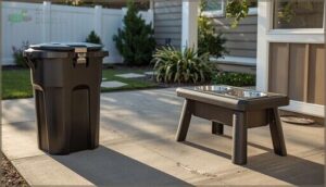 secure trash, pet food, and water bowls secure trash, pet food, and water bowls