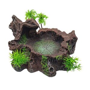 Tfwadmx Reptile Feeding Bowl,Resin Beared B088NRHGY5