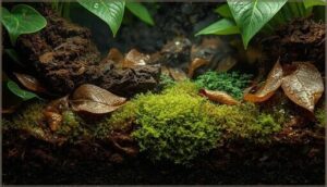 applying leaf litter and moss applying leaf litter and moss