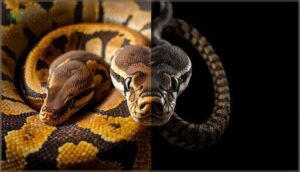 head hiding versus active striking head hiding versus active striking