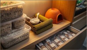 planning for storage of feeders, bedding, and tools planning for storage of feeders, bedding, and tools