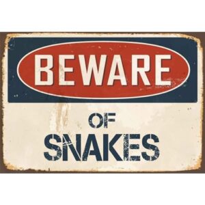 snowsun Vintage Metal Sign Beware B0BR818BWP