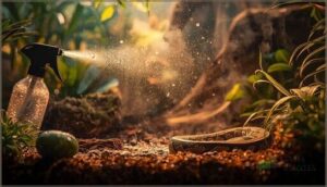 spraying or misting the enclosure spraying or misting the enclosure