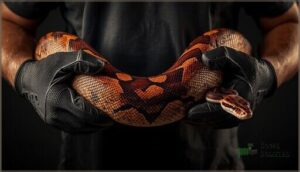 supporting the snake's body weight correctly supporting the snake's body weight correctly