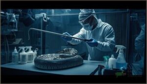 techniques for cleaning and maintenance without free-hand contact techniques for cleaning and maintenance without free-hand contact