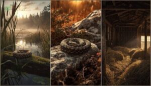 wetlands, rocky areas, and human habitats wetlands, rocky areas, and human habitats