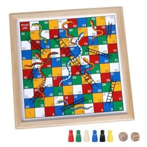 Gothink Wooden Snakes and Ladders B0CHYPKLB1