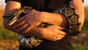 keep the snake below shoulder level keep the snake below shoulder level