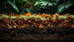 layering substrate for a forest-floor look layering substrate for a forest-floor look