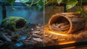 placing hides correctly on the warm and cool sides of the enclosure placing hides correctly on the warm and cool sides of the enclosure