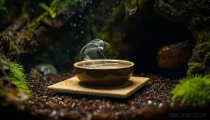 positioning near humid hides without oversaturating substrate positioning near humid hides without oversaturating substrate