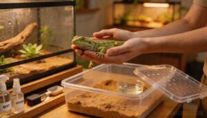 removing the reptile before cleaning removing the reptile before cleaning