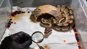 tiny black, red, or orange specks tiny black, red, or orange specks