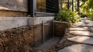 buried barriers around outdoor enclosure bases buried barriers around outdoor enclosure bases