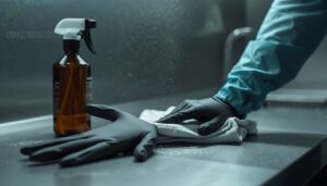 gloves and disinfection gloves and disinfection