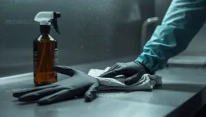 gloves and disinfection gloves and disinfection