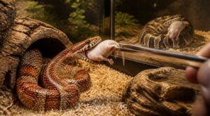 10-inch juvenile snake feeding 10-inch juvenile snake feeding