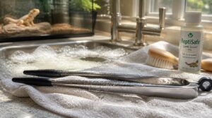 cleaning tongs between feedings cleaning tongs between feedings