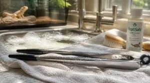 cleaning tongs between feedings cleaning tongs between feedings