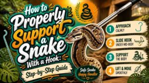 how to properly support a snake with a hook