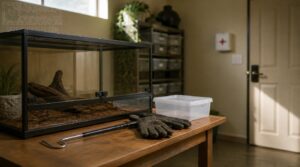 prepare a safe snake handling area prepare a safe snake handling area
